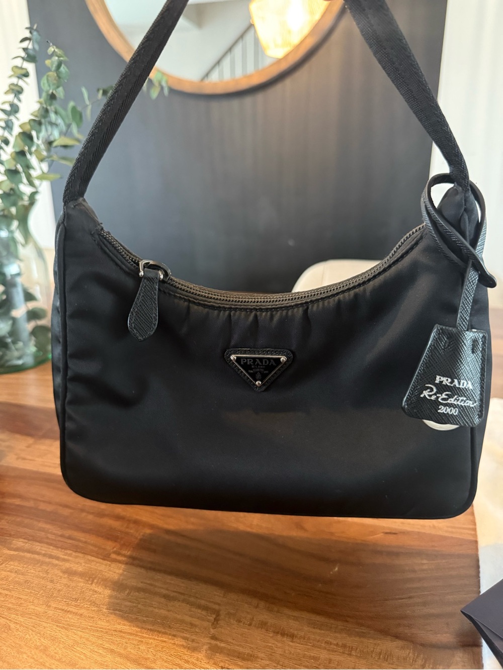 Prada Black Nylon Mini Shoulder Bag with Silver Hardware - Picture 6 of 6